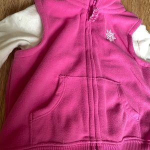 Hot pink snowflake vest set 6 month baby new with tags
